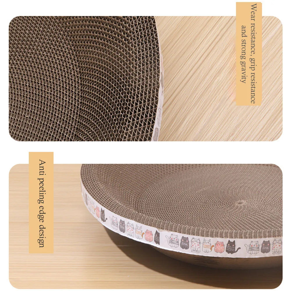 Oval Corrugated Cardboard Cat Scratcher Bed