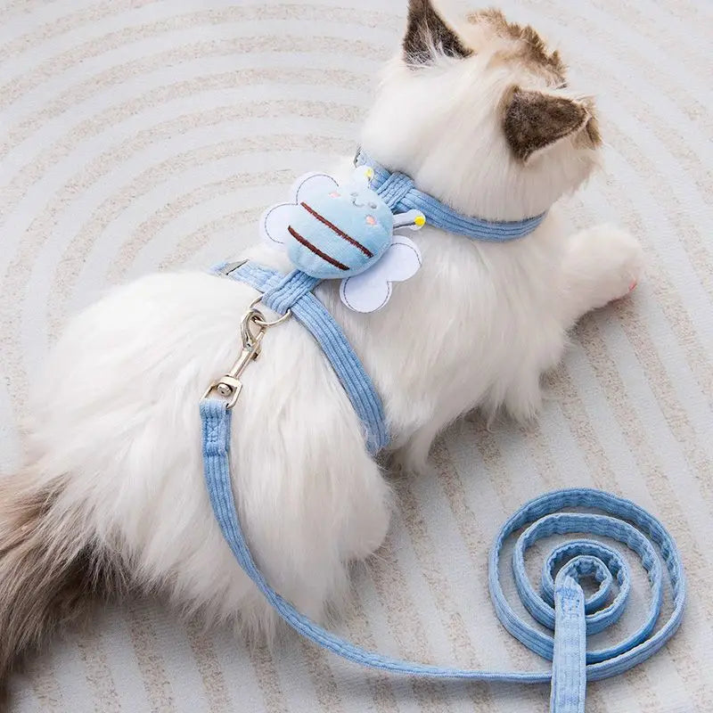 Breathable Mesh Cat & Small Dog Harness with Leash