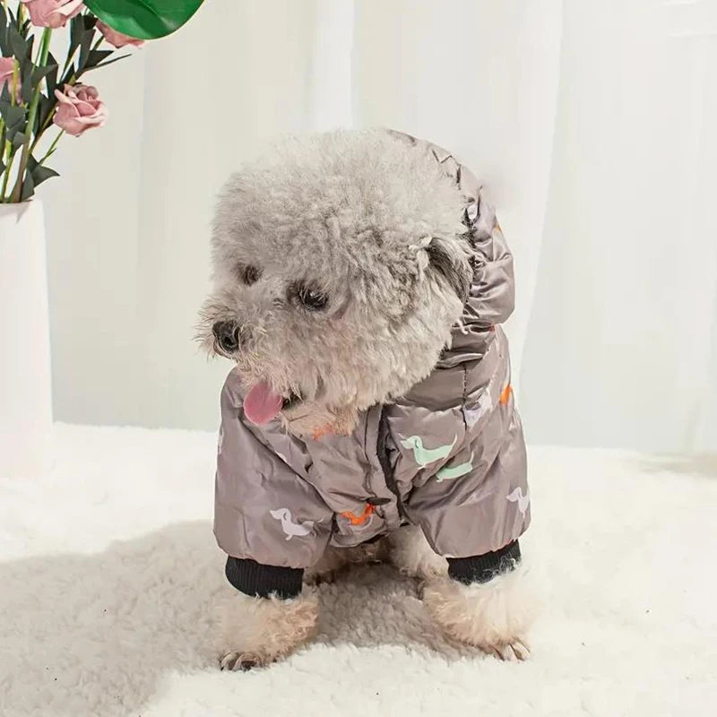 Fleece-Lined Hooded Coat for Dogs and Cats