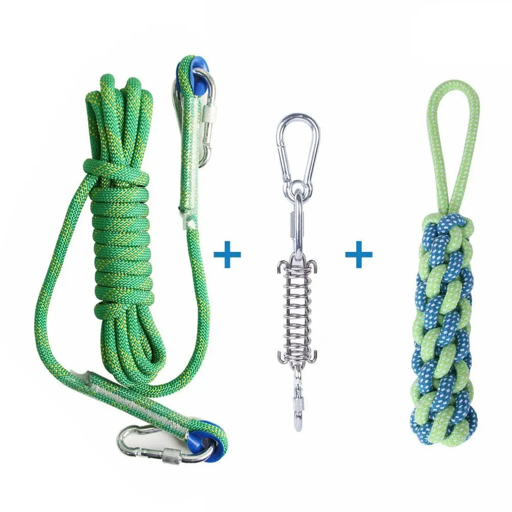 Cotton Rope Dog Spring Pole for Tug and Exercise