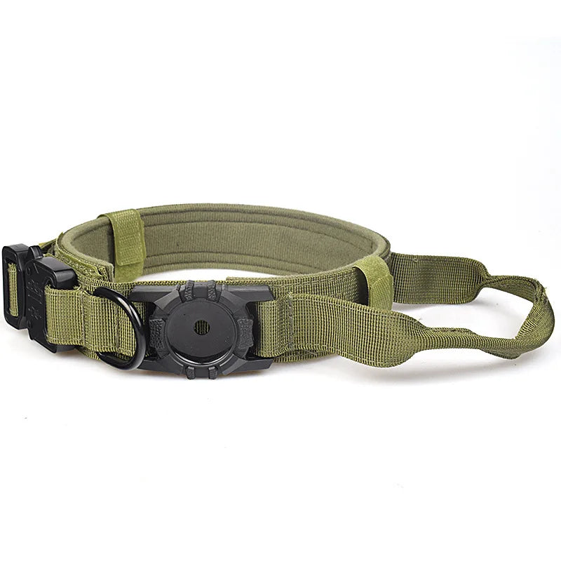 Tactical Dog Collar with AirTag Holder and Control Handle for Medium and Large Dogs