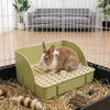Corner Rabbit Litter Box with Removable Tray and Grid