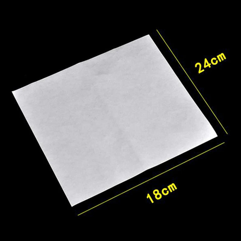A square sheet of white material, measuring 24cm by 18cm, shown from above.