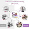 A set of calming pheromone diffusers for cats, showing before and after results.