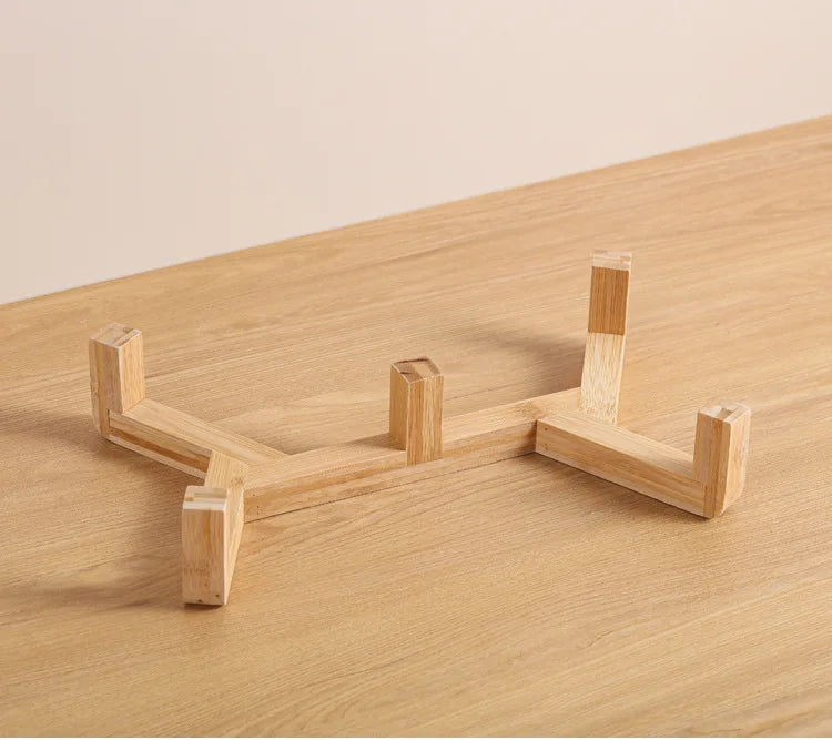 Elevated Ceramic Pet Bowl with Wooden Stand