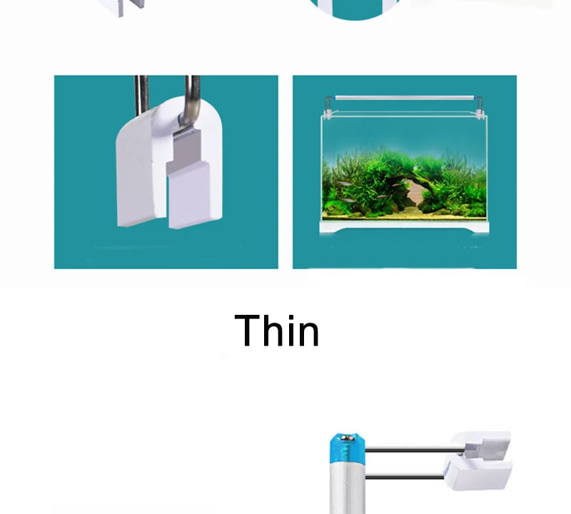 Lampe LED à clipser pour aquarium, profil fin
