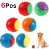 Set of 6 Squeaky Dog Balls - Durable TPR Chew Toys