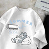 Camiseta Gráfica de Gato Japonés