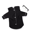 Black luxury silk pet pajamas for dogs displayed next to eyeglasses