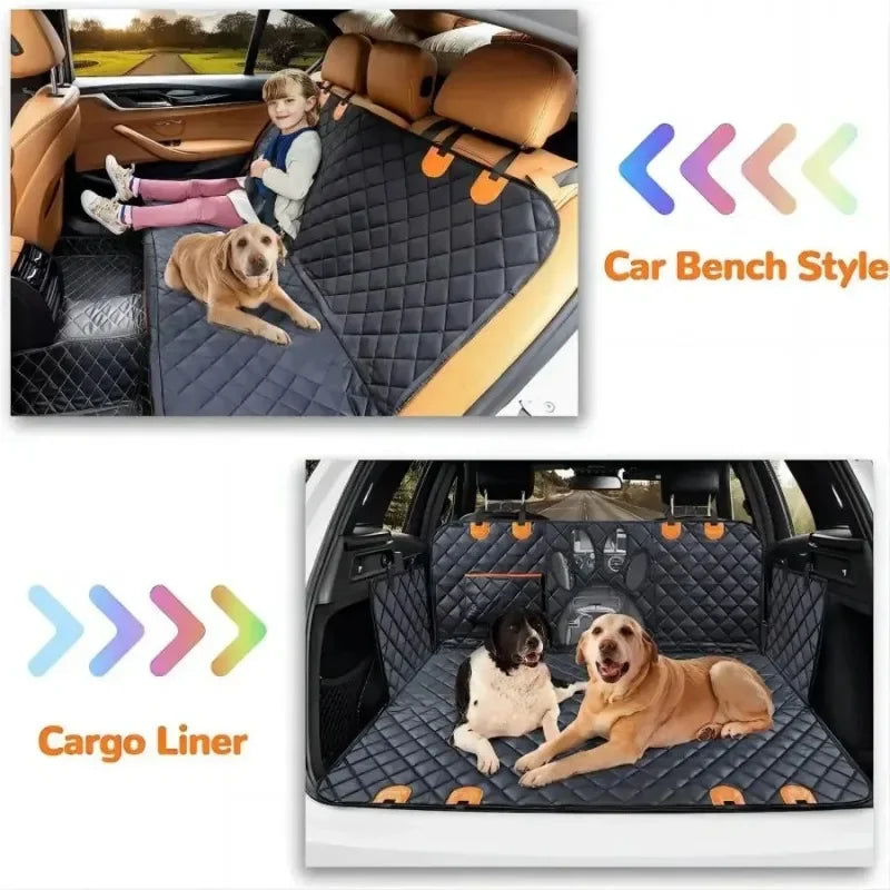 Waterproof Dog Car Seat Cover with Mesh Window and Side Zippers