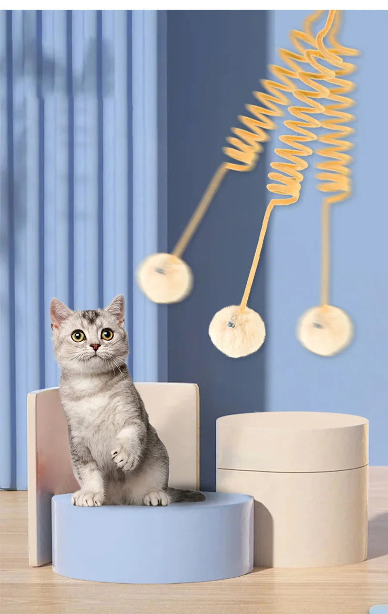 Interaktives Plüsch-Springkatzenspielzeug mit Glocke