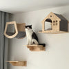 Wall-Mounted Cat Climbing Shelf Set with Hammock and Scratching Posts