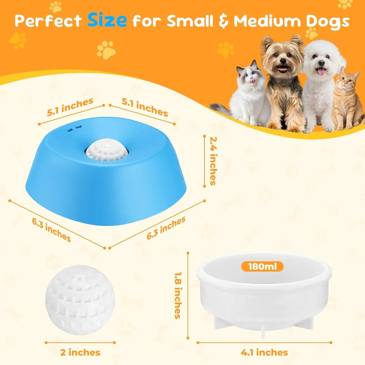 Anti-Gulping Slow Feeder Dog Bowl