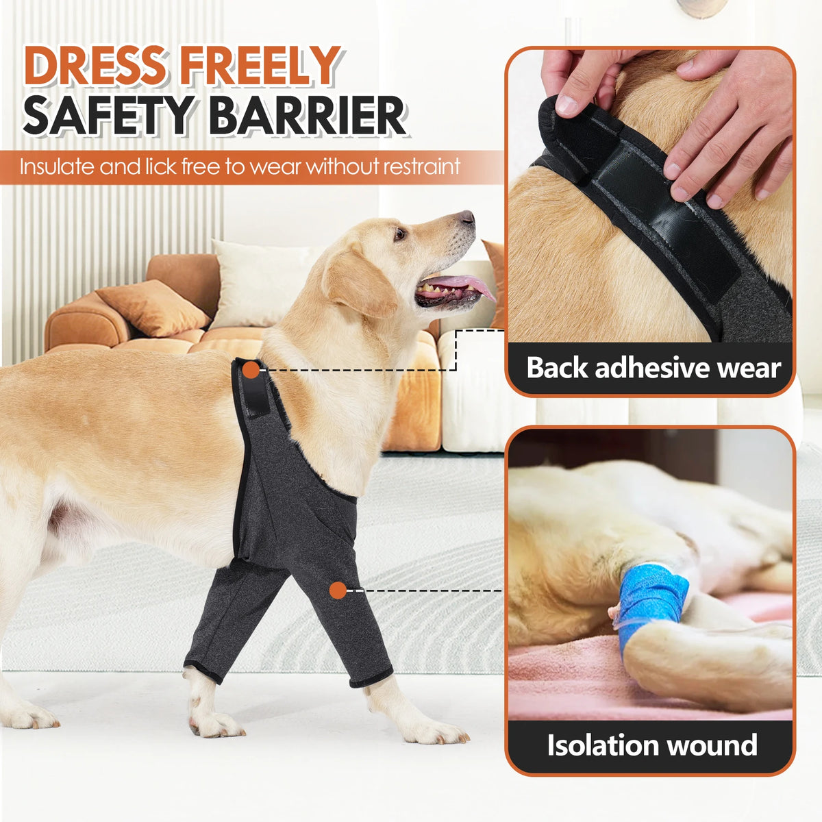 Protective Recovery Suit for Dogs – Front Leg & Elbow Wound Cover