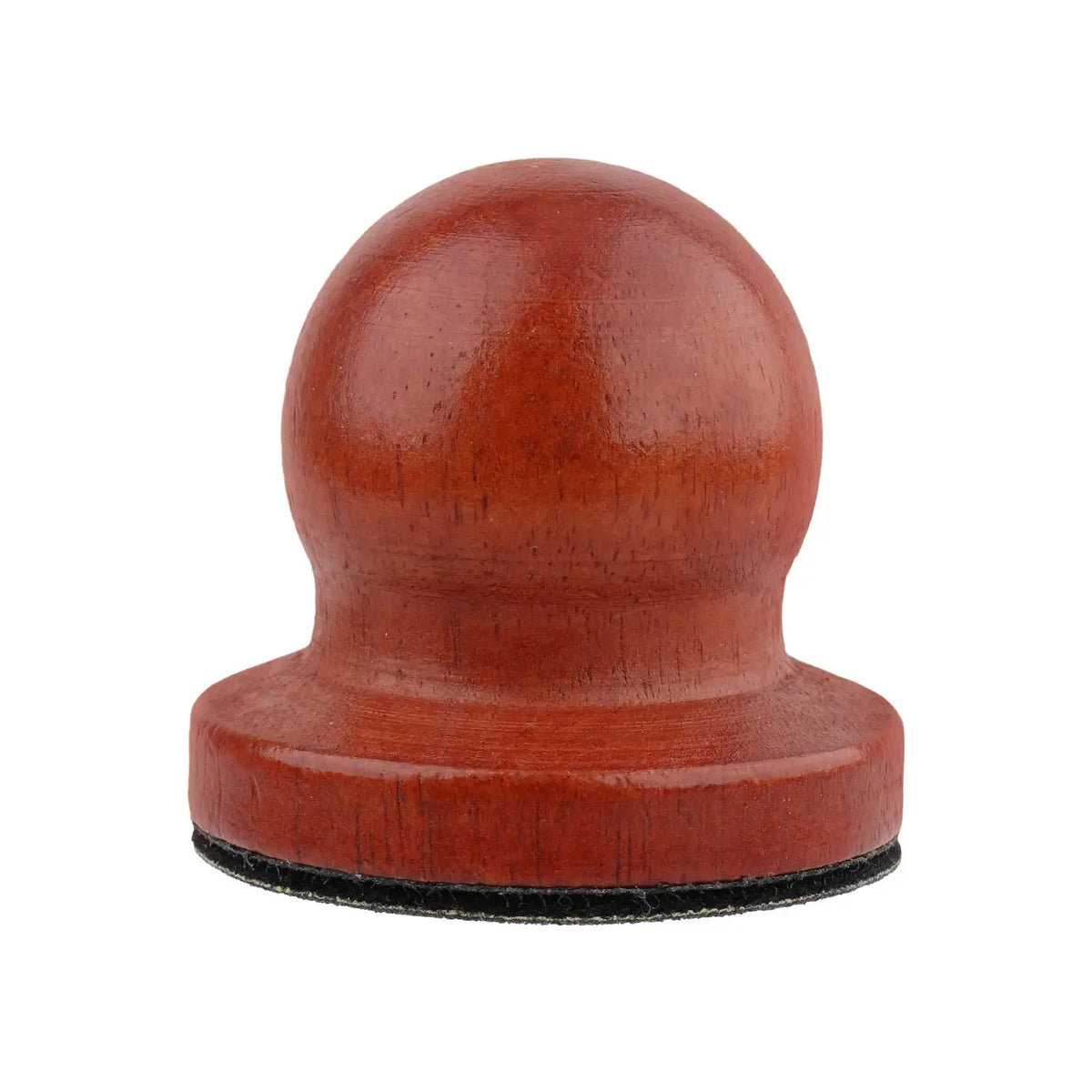 Ergonomisches Holznagelfeil mit austauschbaren Pads, rötlich-braunes Holz und schwarze Gummigriffe.