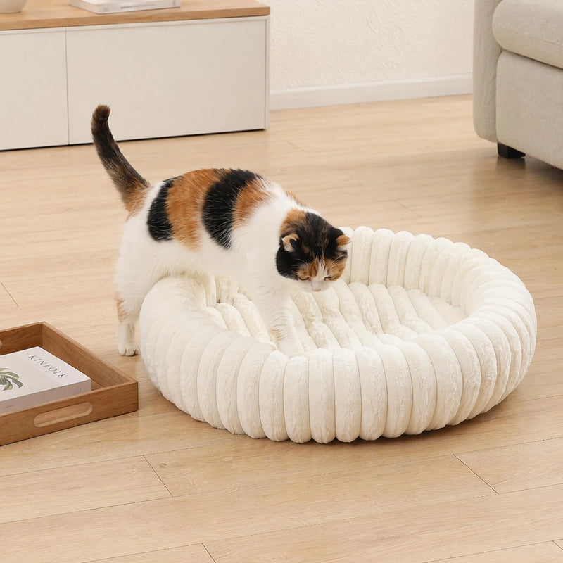 Gemütliches Donut-Katzenbett