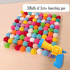 30 balls of 3cm+ plush material used as projectiles in a launching gun