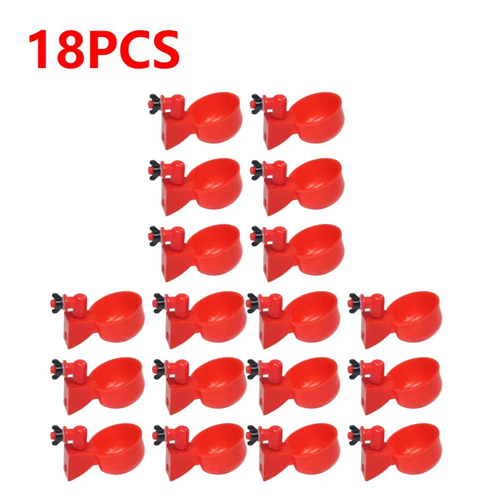 18 pieces of red automatic poultry drinking cups for easy installation