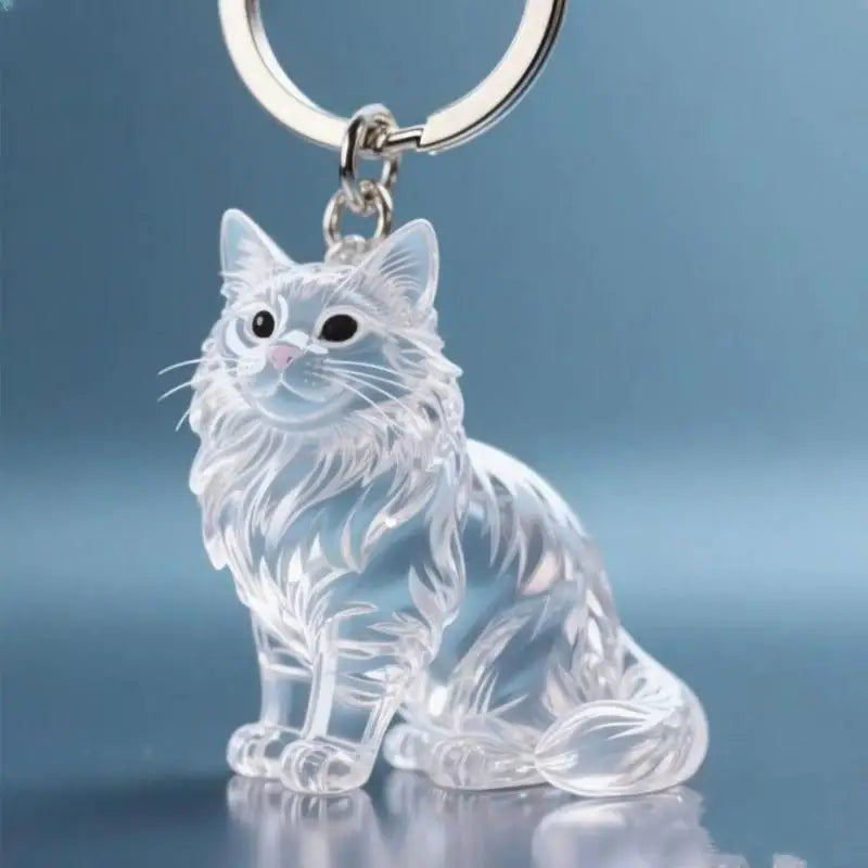 Transparent Pet Hair Keepsake Charm for Keys