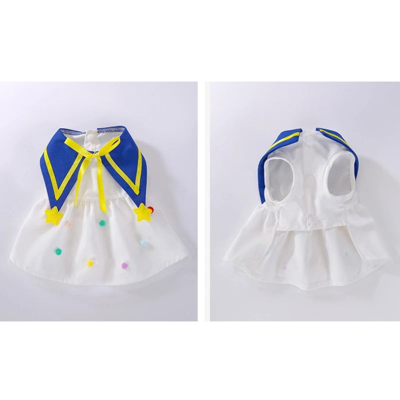 Princess Mesh Dog Dress with Bow Lace Trim