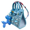 Handcrafted Mini House-Shaped Handbag with Puppy Keychain