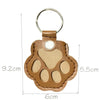 Leather Pet Hair Keepsake Keychain with Cat Paw Design