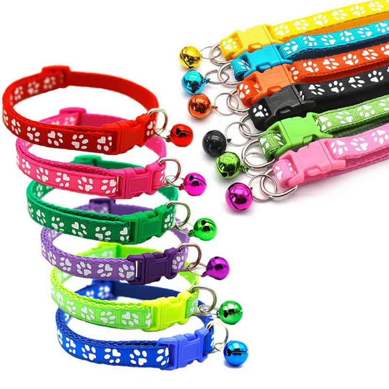Collier à Cloche Imprimé Coloré pour Chats et Chiens