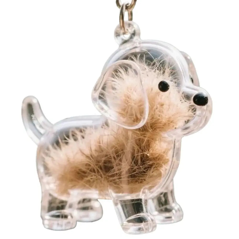 Pet Hair Keepsake Keychain – Memorial Pendant for Dog & Cat Fur