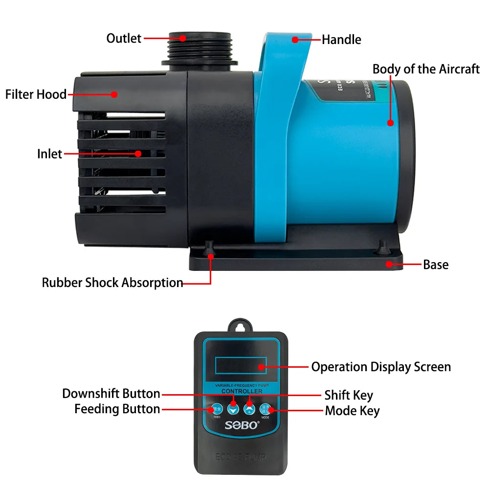 Ultra-Quiet Submersible Aquarium Water Pump with Adjustable Flow