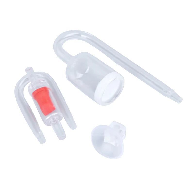 Kit diffuseur CO2 aquarium 4-en-1 avec composants de clapet anti-retour.