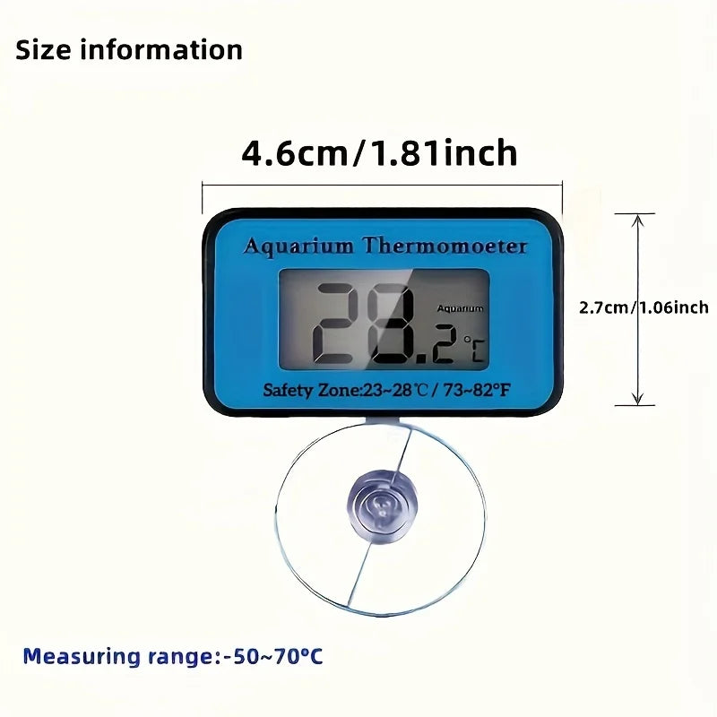 Thermomètre numérique pour aquarium avec ventouse
