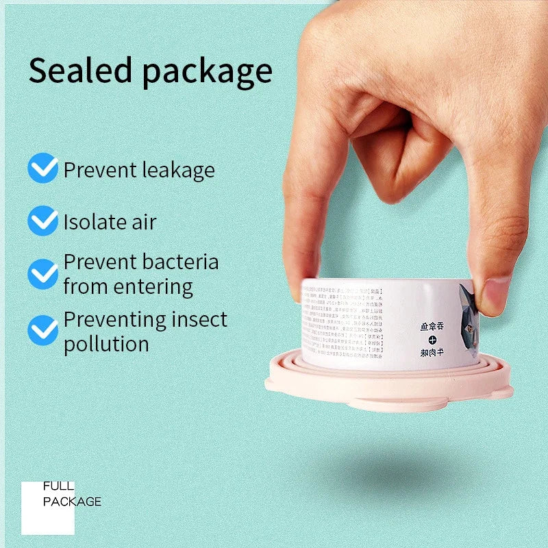 Couvercle et Cuillère en Silicone pour Nourriture pour Animaux