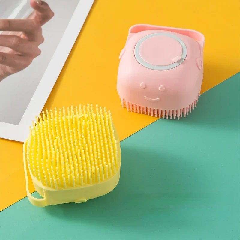 Pet Bathing Massage Brush with Soft Silicone Bristles