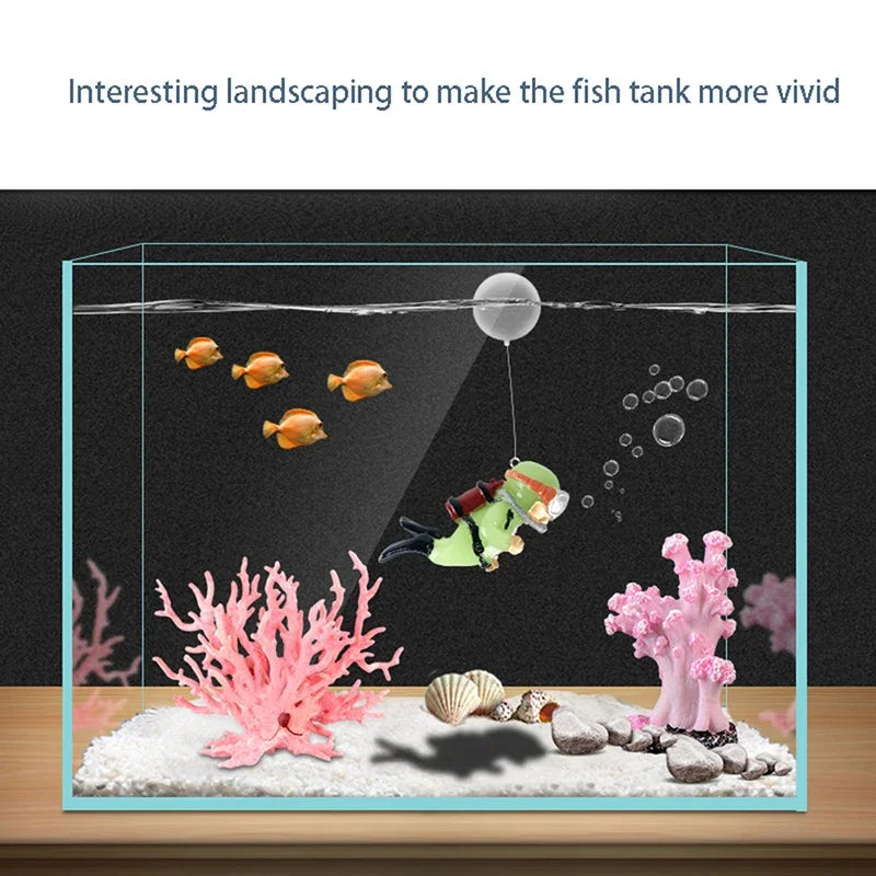 Ornement de Mini-Plongeur Lumineux pour Aquarium