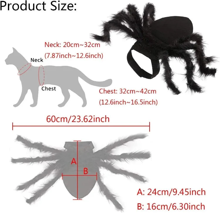 Halloween Spider Costume for Small Dogs and Cats