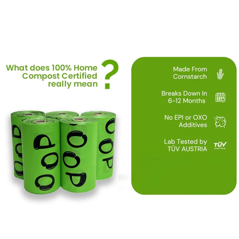 Compostable Dog Waste Bags - Eco-Friendly, Leak-Proof Pet Poop Bags
