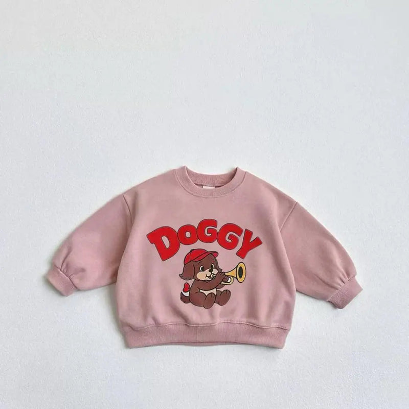 Sudadera con Capucha para Bebé Niño con Estampa de Perro Dibujado