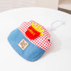 Denim Dog Harness and Leash Set with Matching Hat