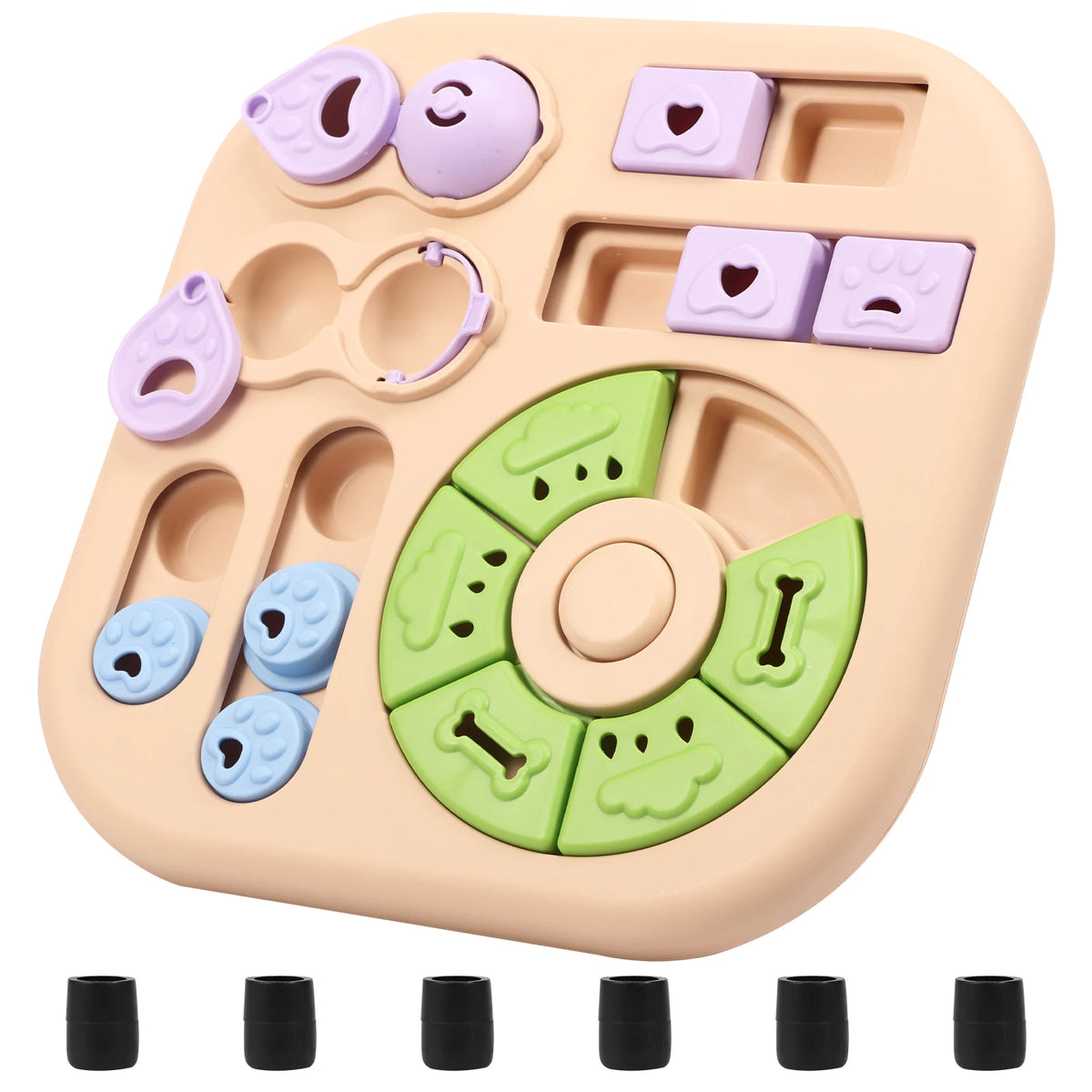 Interactive Dog Puzzle Toy with Non-Slip Base for Mental Stimulation and Slow Feeding