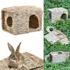 Abri pliable en herbe tressée pour petits animaux