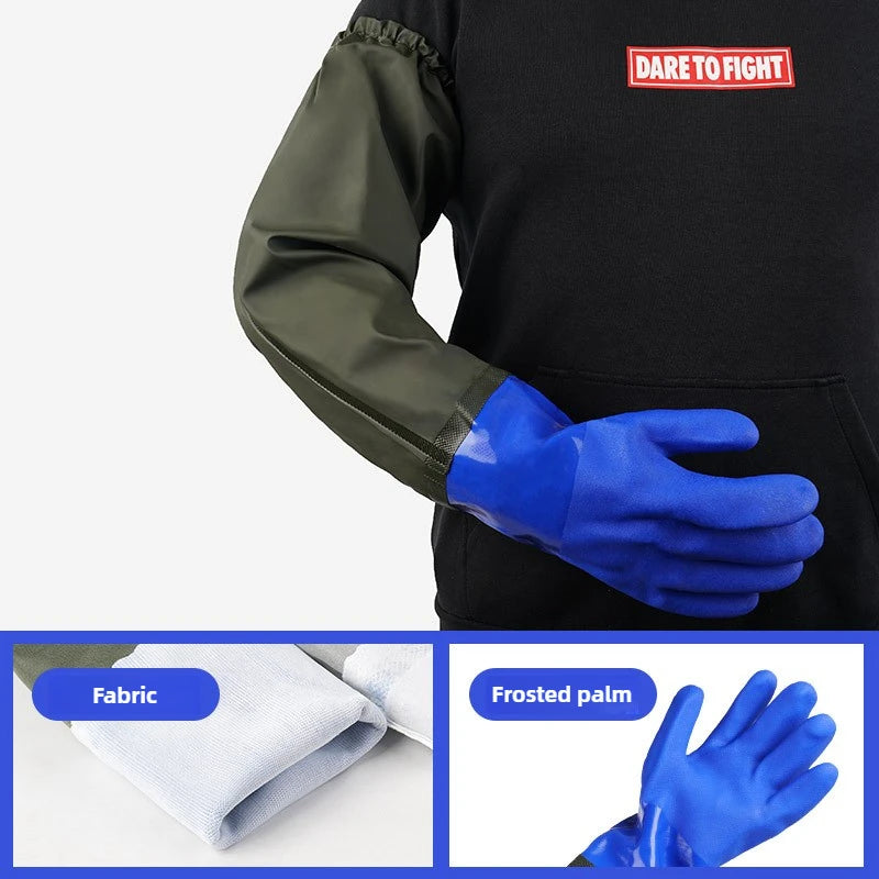 Extended Waterproof Rubber Gloves for Dishwashing, Car Washing & Labor Tasks