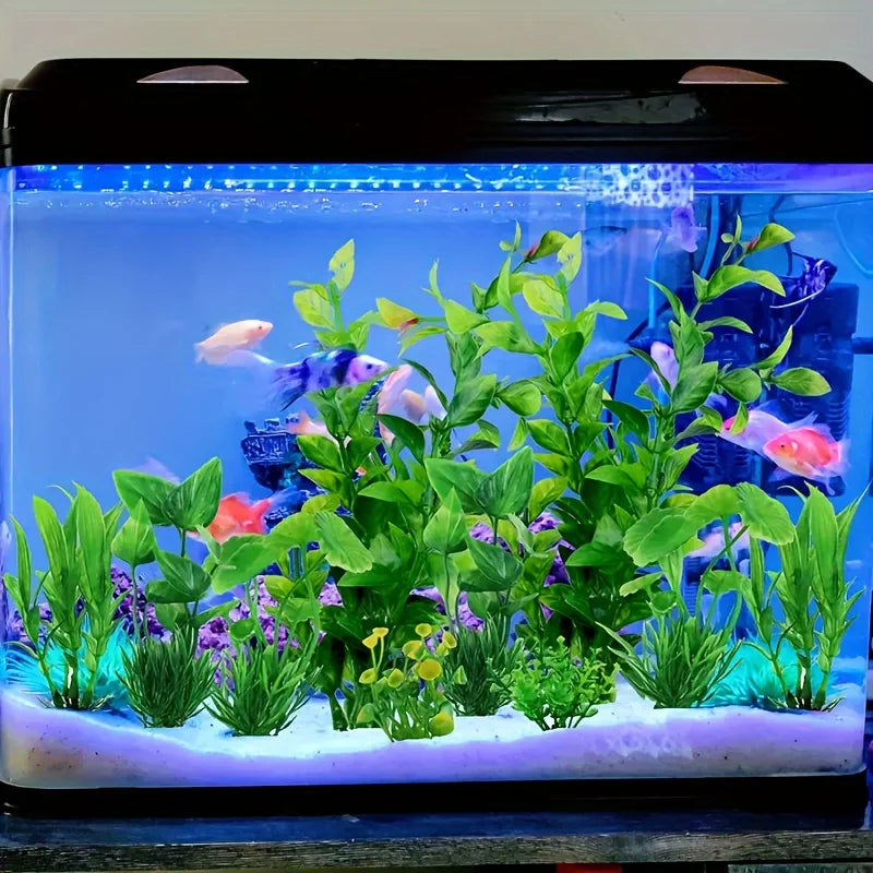 Vibrant Green Artificial Water Grass for Fish Tanks (10-Pack)