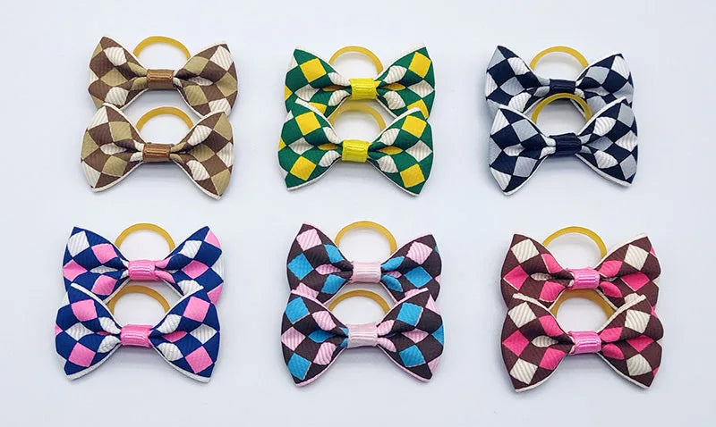 Pet Hair Bows with Elastic Bands (100-Pack)