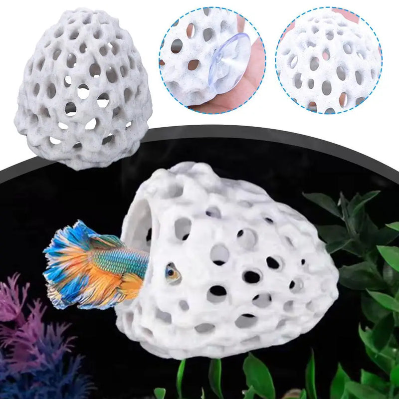 Abri en pierre corail simulée pour aquarium