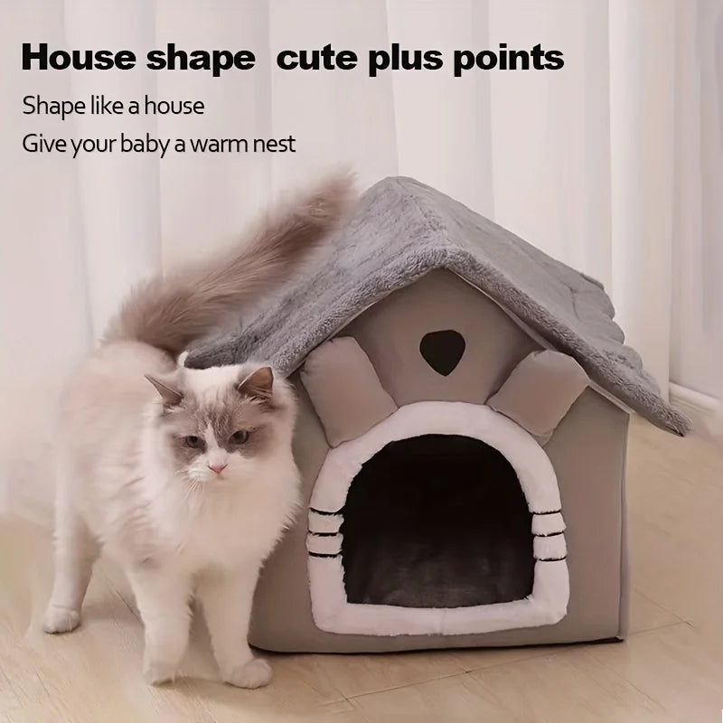 Lit Grotte Pliable pour Animaux avec Housse Lavable