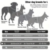 Vergleichstabelle von Größen und Gewichten verschiedener Hundezuchtlinien wie Retriever, Doberman, Sibirischer Husky und Ger.