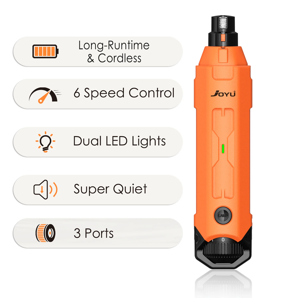 Rechargeable 6-Speed Dog Nail Grinder – Quiet & Painless Paw Care