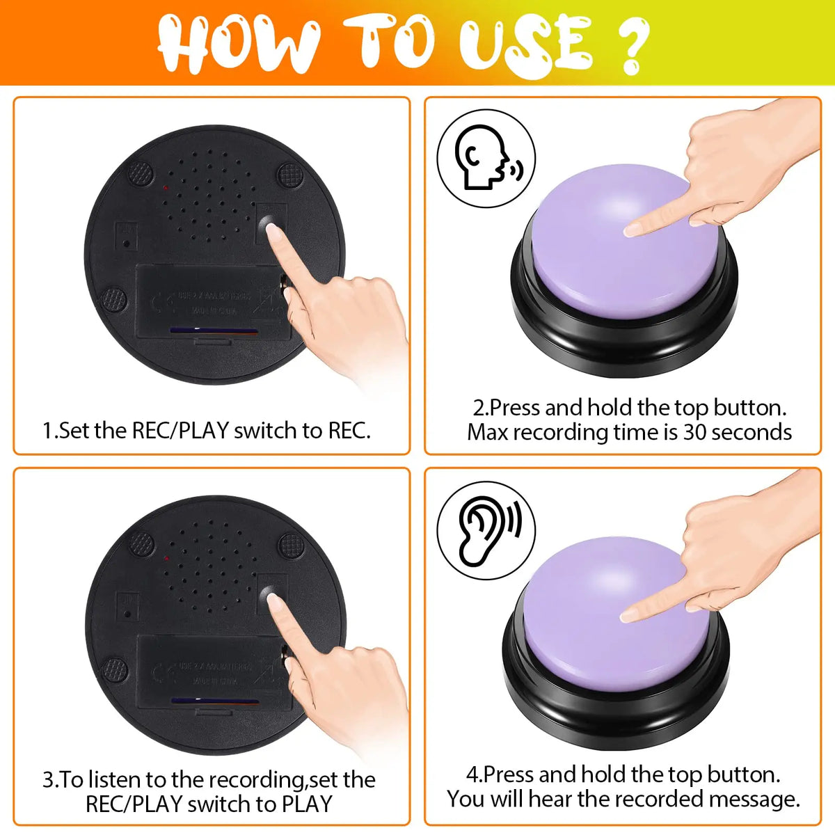 Recordable Talking Button for Dog Training – Interactive Communication Tool