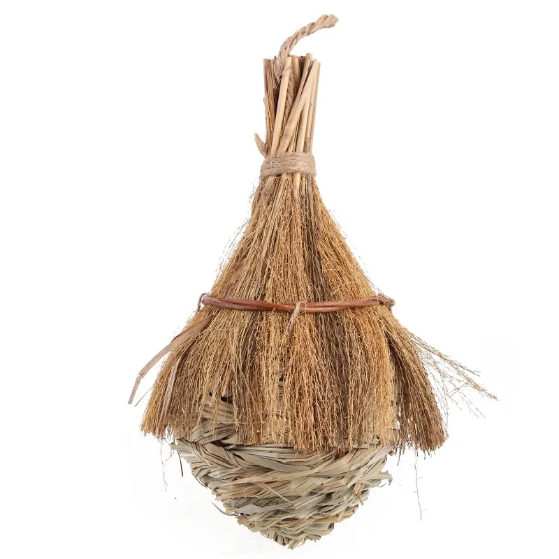Handwoven Natural Grass Hanging Bird Nest for Small Birds