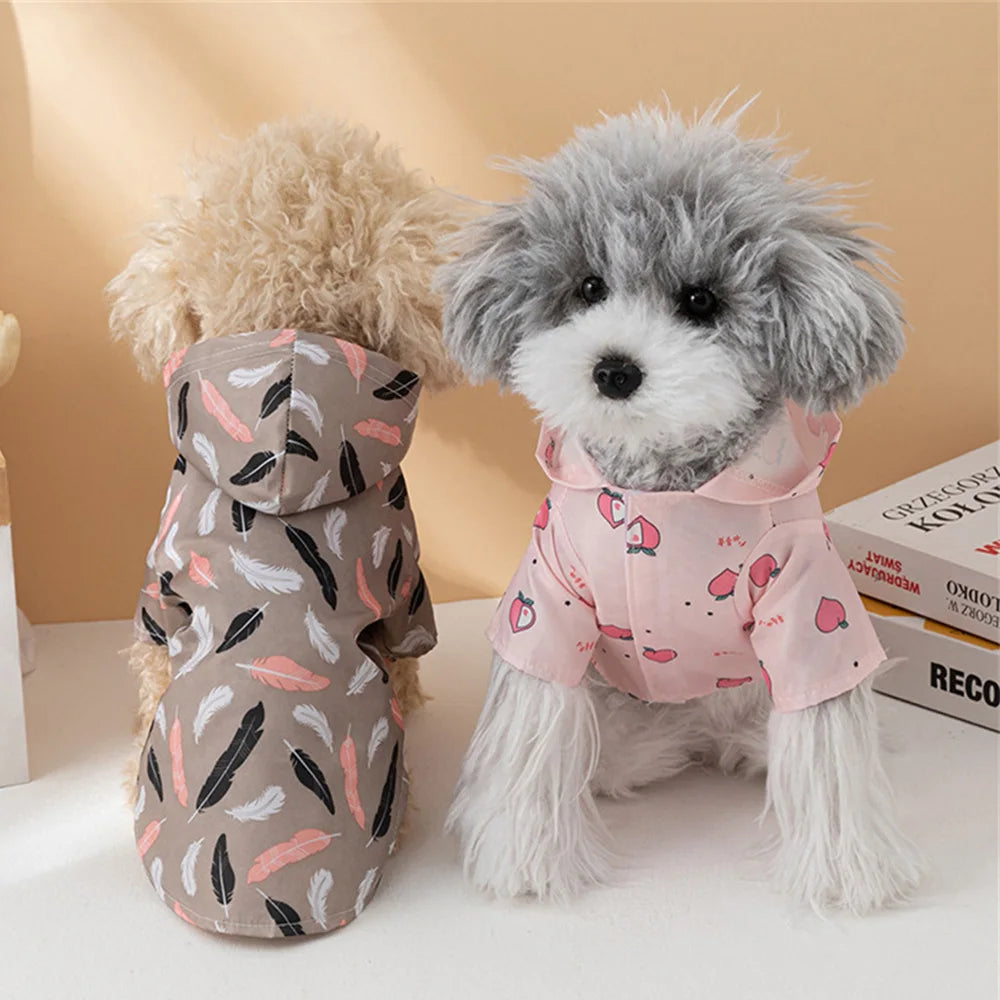 Cartoon Printed Waterproof Dog Raincoat